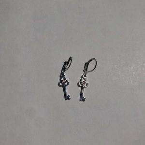 Silver Key Earrings